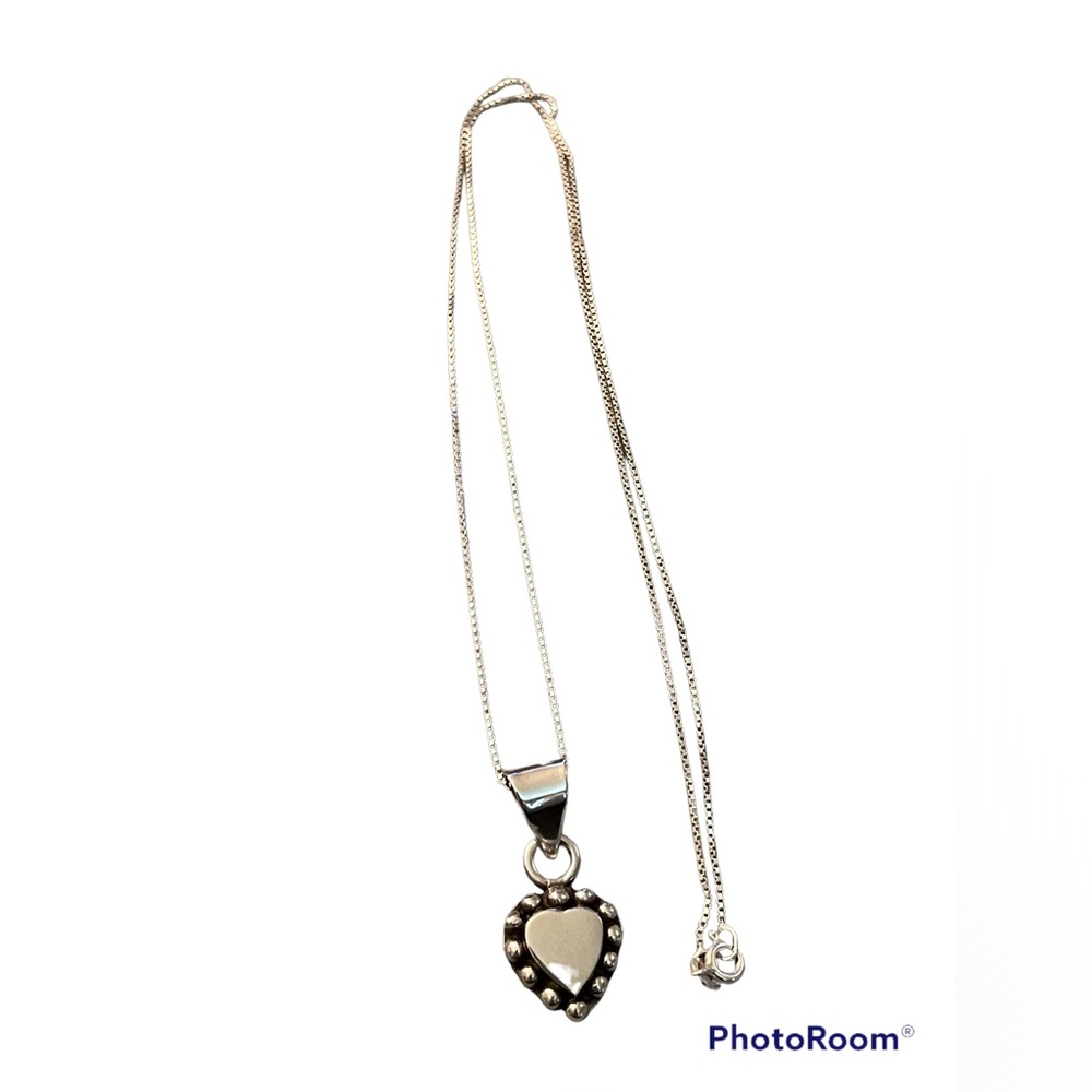 Sterling Silver Heart Pendant and Necklace